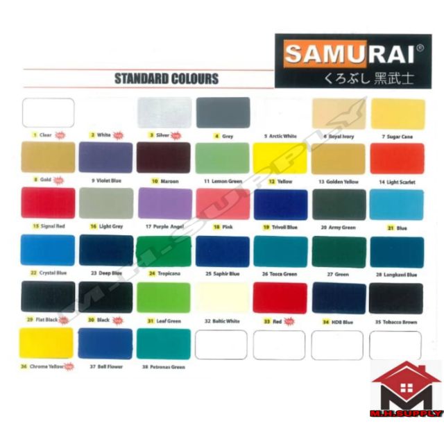 Detail Samurai Paint Catalog Nomer 13