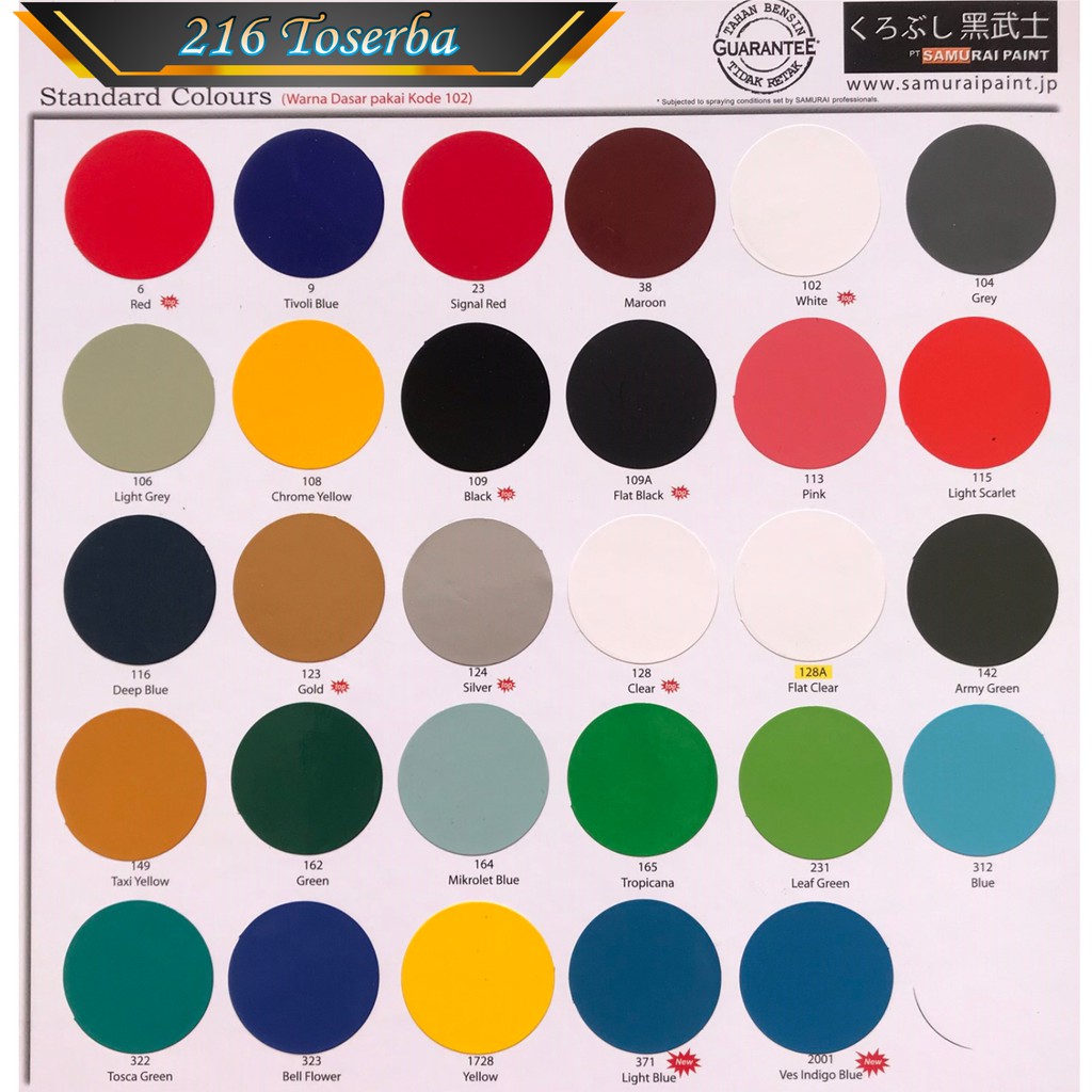 Detail Samurai Paint Catalog Nomer 9