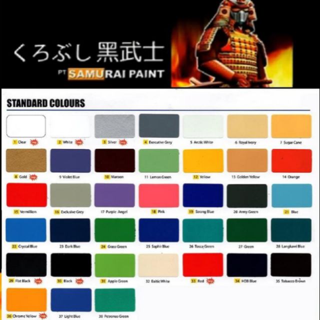 Detail Samurai Paint Catalog Nomer 10