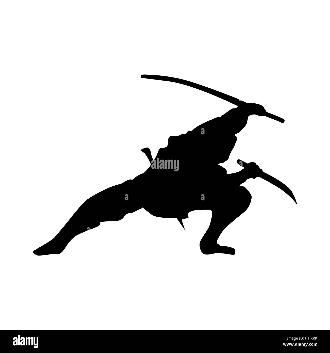 Detail Samurai Silhouette Vector Nomer 18