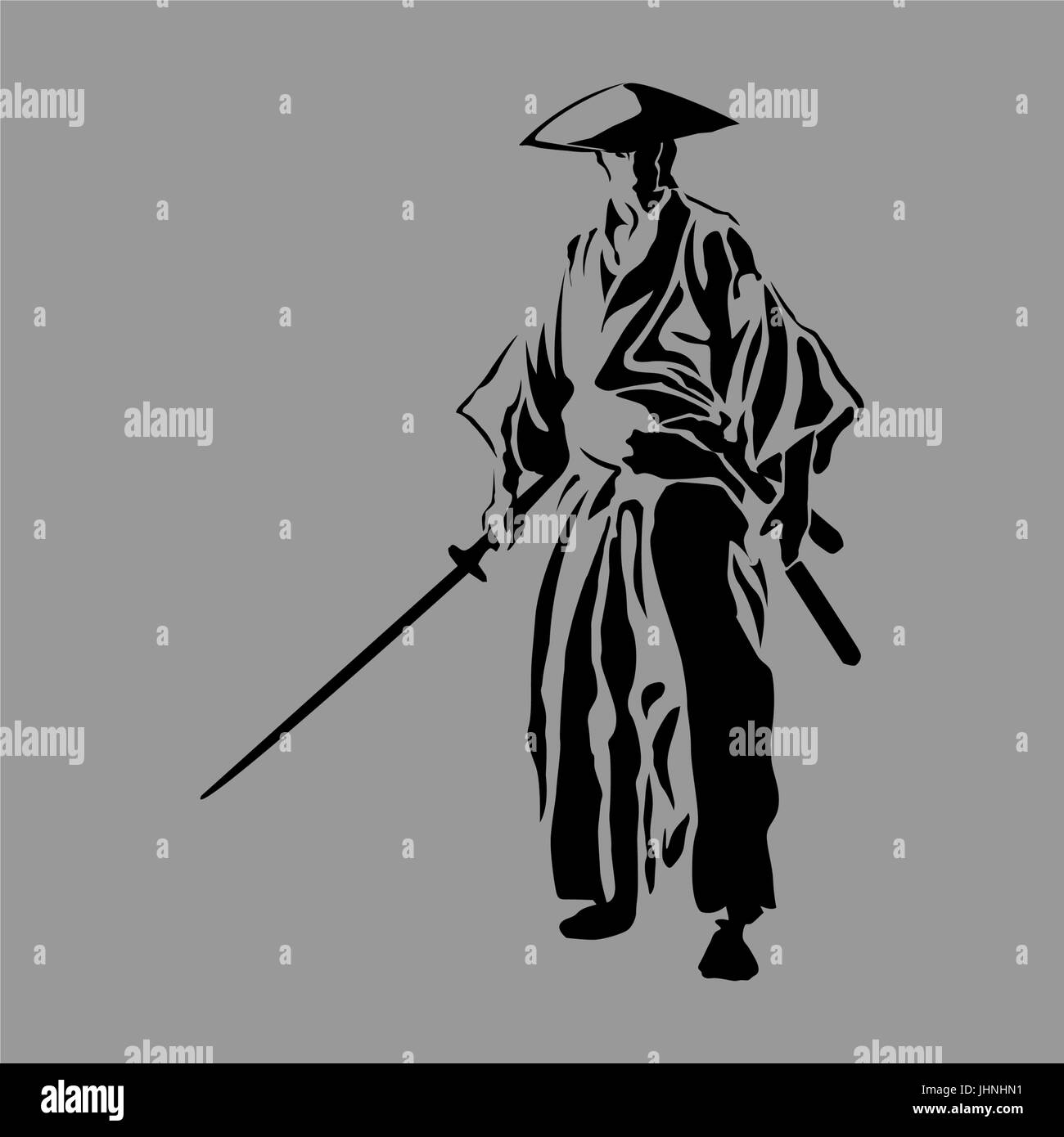 Detail Samurai Silhouette Vector Nomer 57
