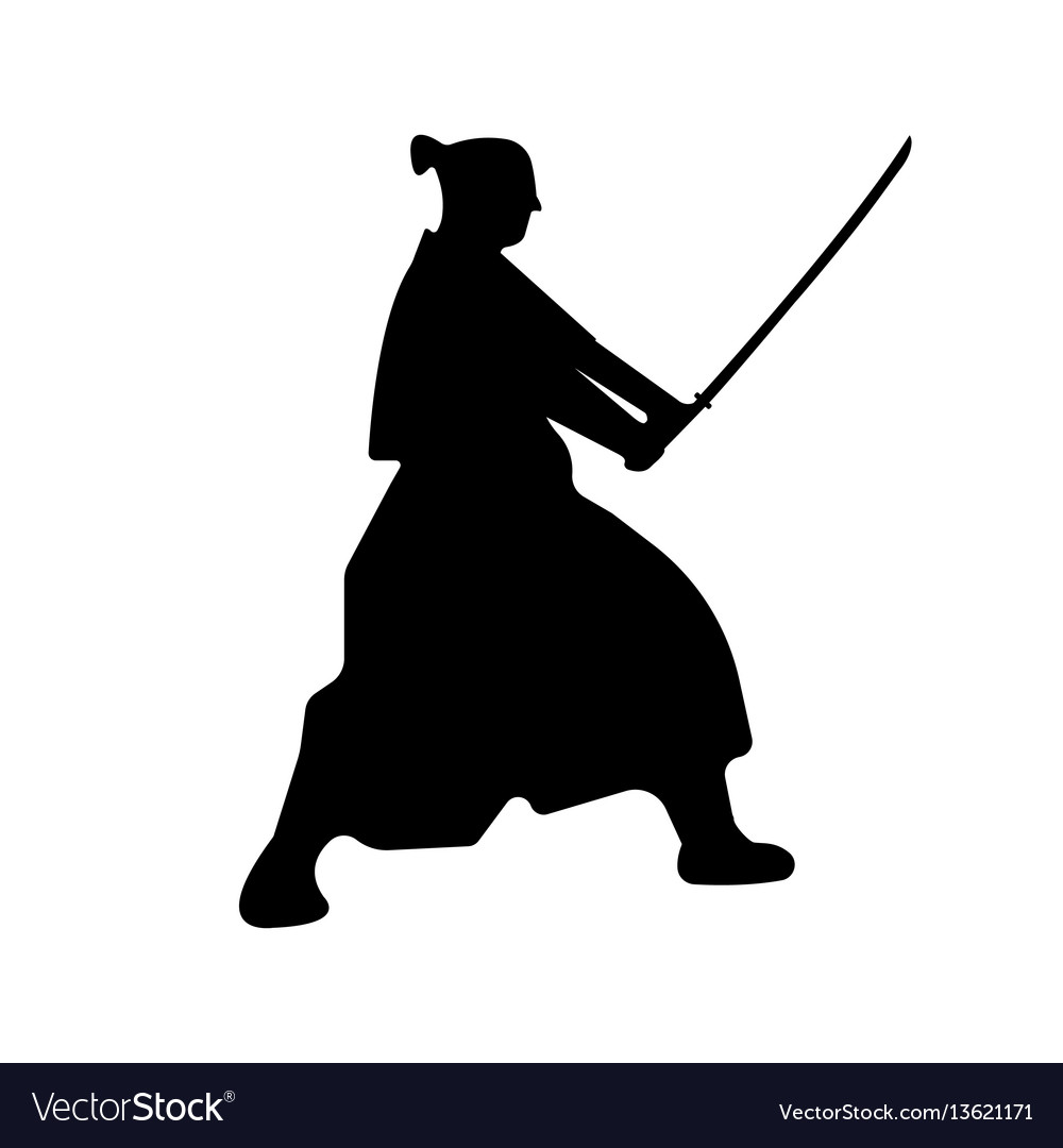 Detail Samurai Silhouette Vector Nomer 7