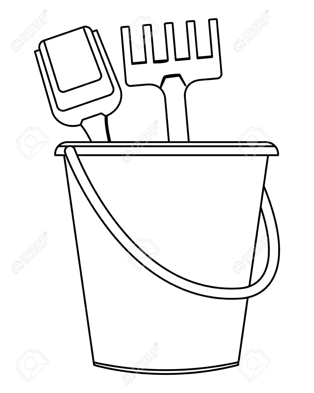 Detail Sand Bucket And Shovel Clipart Nomer 35