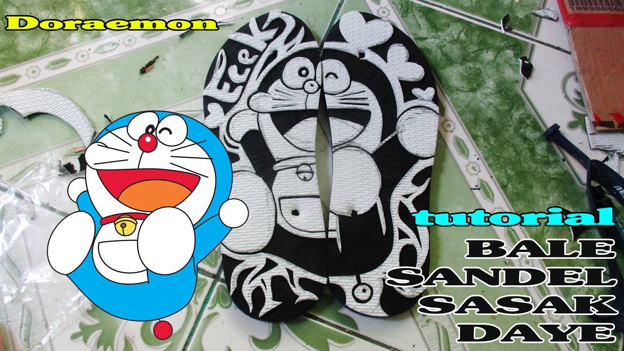 Detail Sandal Ukir Doraemon Nomer 46