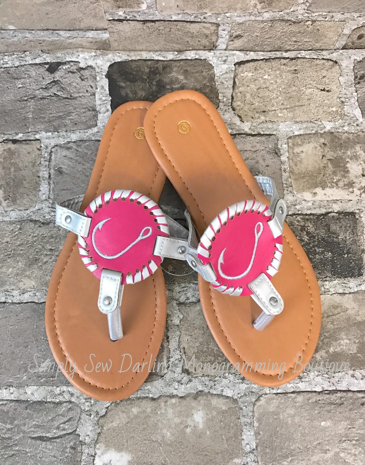 Detail Sandals With Fish Hook Logo Nomer 22