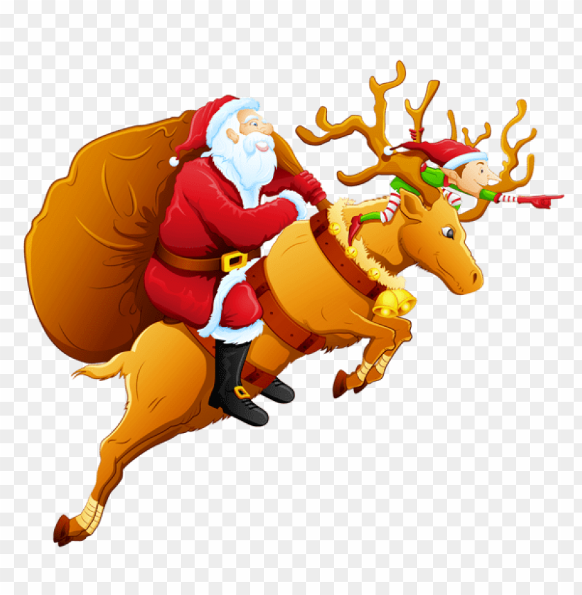 Detail Santa And Deer Png Nomer 3