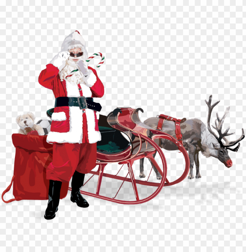 Detail Santa And Deer Png Nomer 5