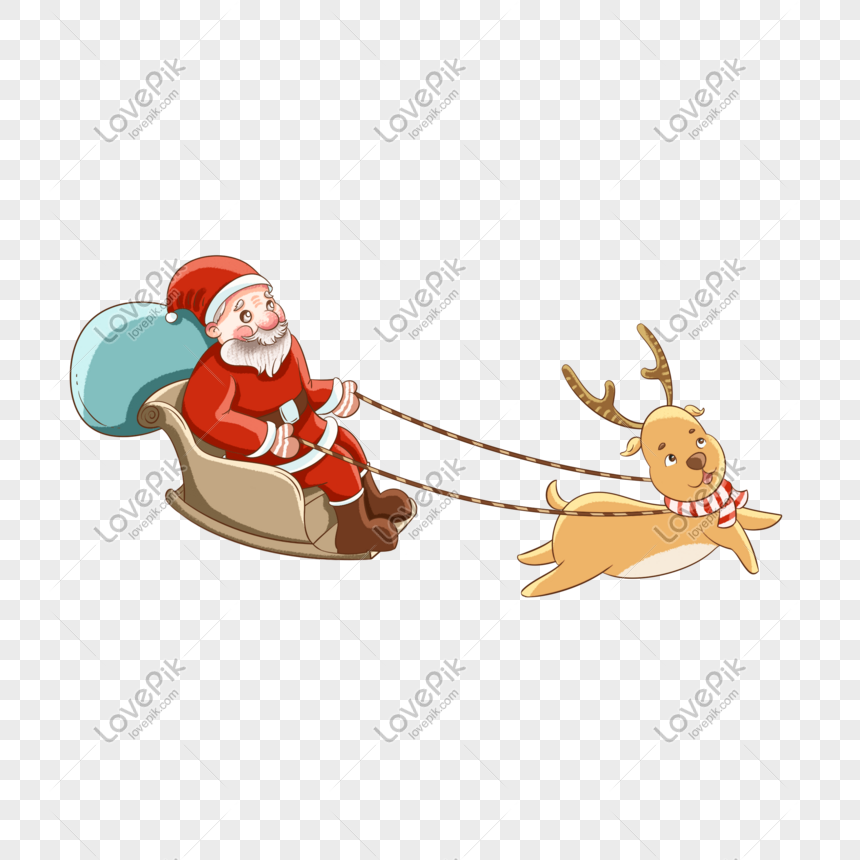 Download Santa And Deer Png Nomer 52