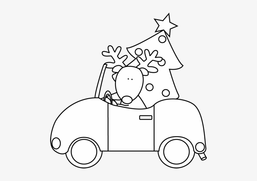 Detail Santa And Reindeer Clipart Black And White Nomer 9