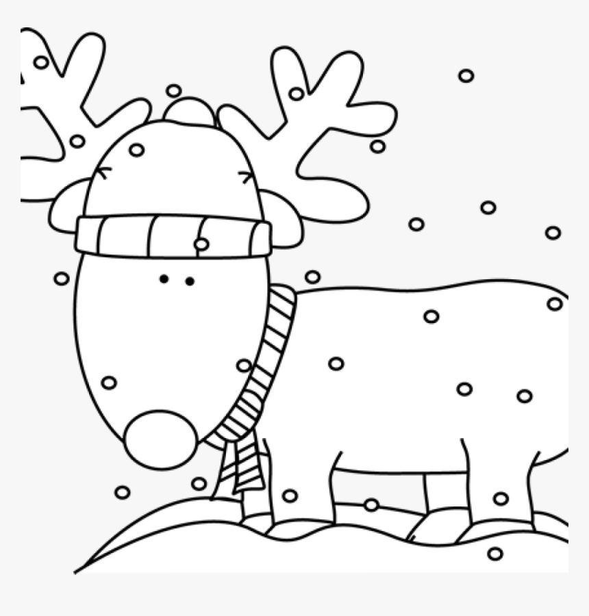 Detail Santa And Reindeer Clipart Black And White Nomer 4