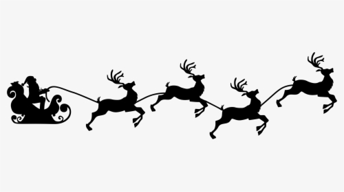 Detail Santa And Reindeer Clipart Black And White Nomer 51