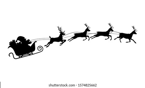 Detail Santa And Reindeer Silhouette Png Nomer 19