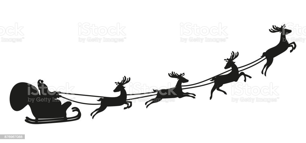 Detail Santa And Reindeer Silhouette Png Nomer 36