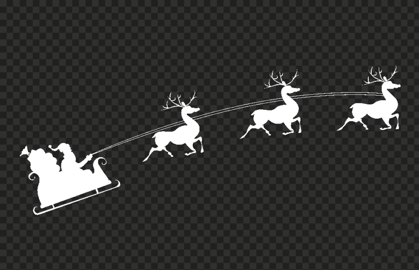 Detail Santa And Reindeer Silhouette Png Nomer 44