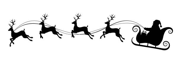 Detail Santa And Reindeer Silhouette Png Nomer 53