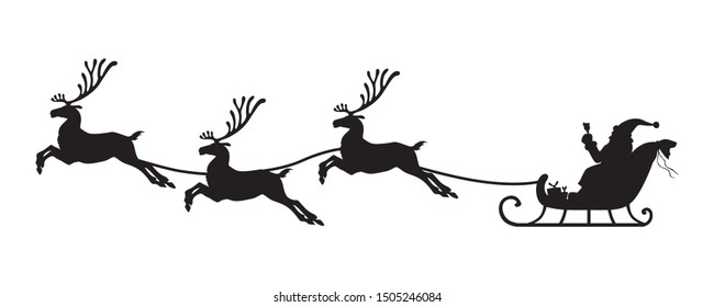 Detail Santa And Reindeer Silhouette Png Nomer 54