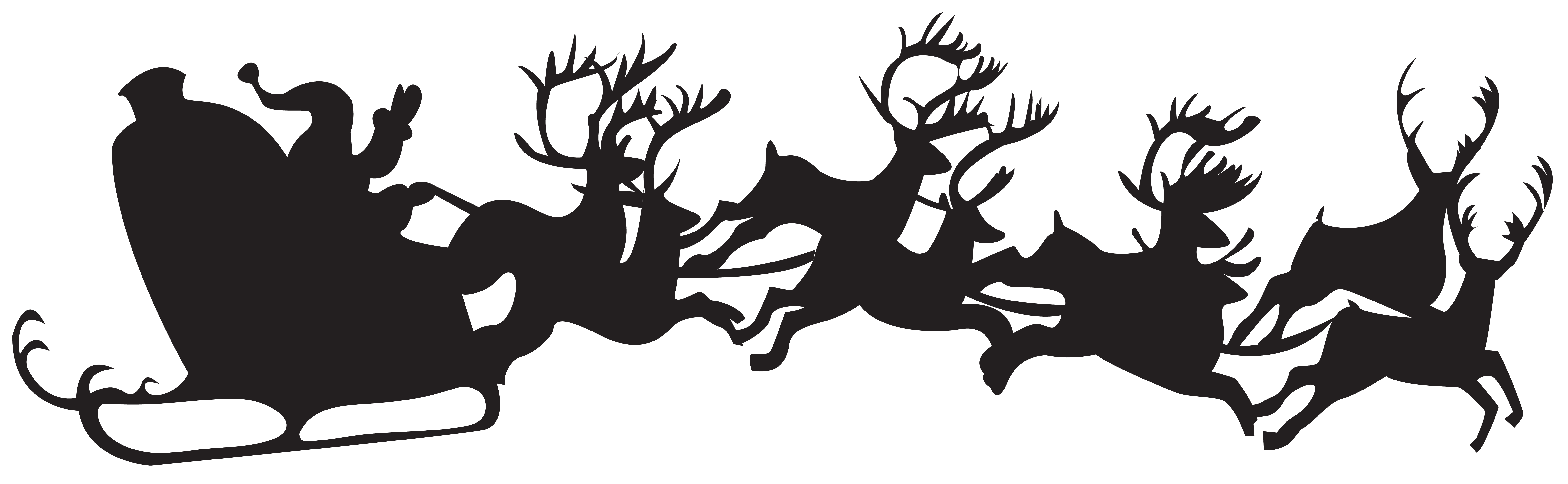 Detail Santa And Reindeer Silhouette Png Nomer 6