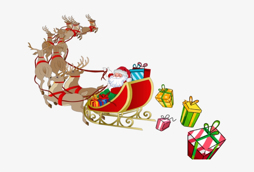 Detail Santa And Sleigh Clipart Nomer 11