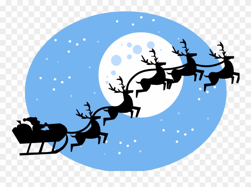 Detail Santa And Sleigh Clipart Nomer 25