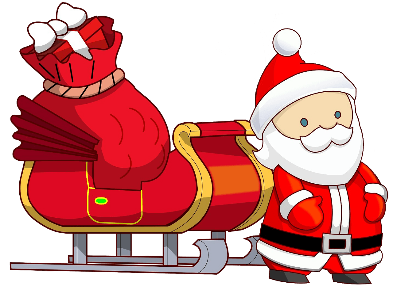 Detail Santa And Sleigh Clipart Nomer 31