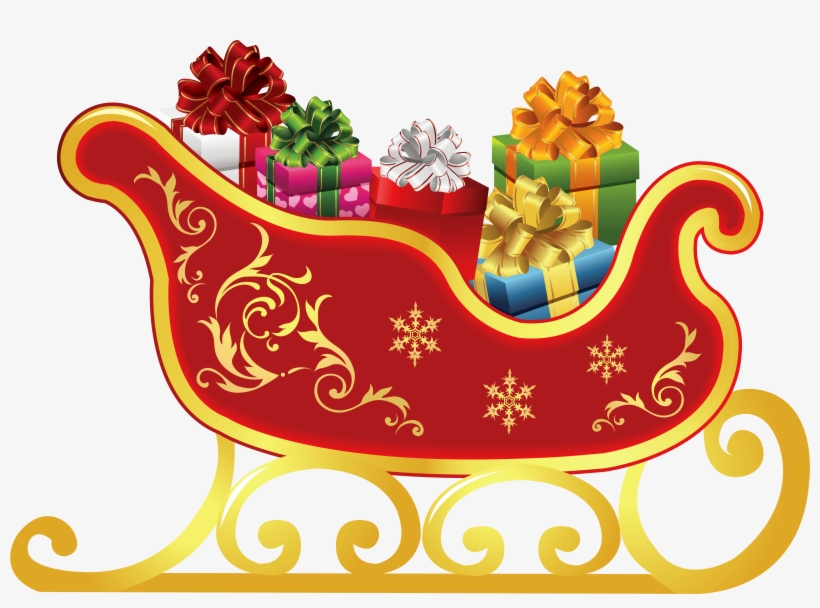 Detail Santa And Sleigh Clipart Nomer 35