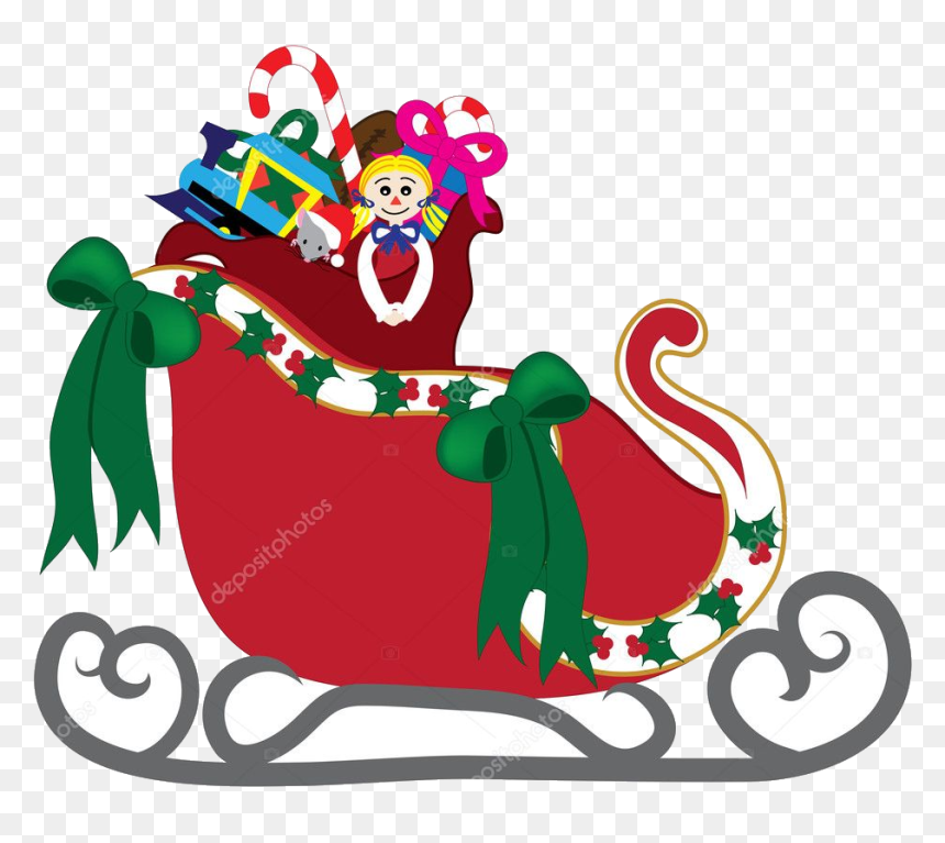 Detail Santa And Sleigh Clipart Nomer 36