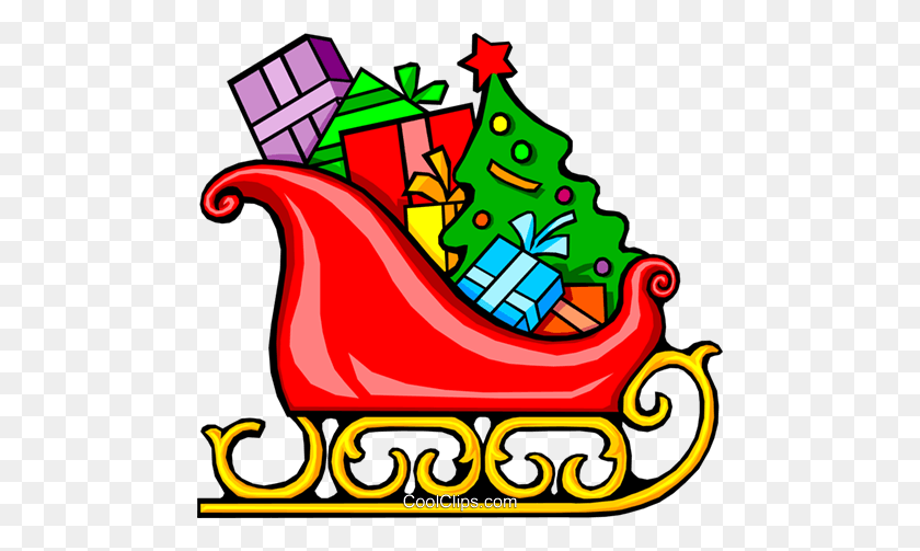 Detail Santa And Sleigh Clipart Nomer 44