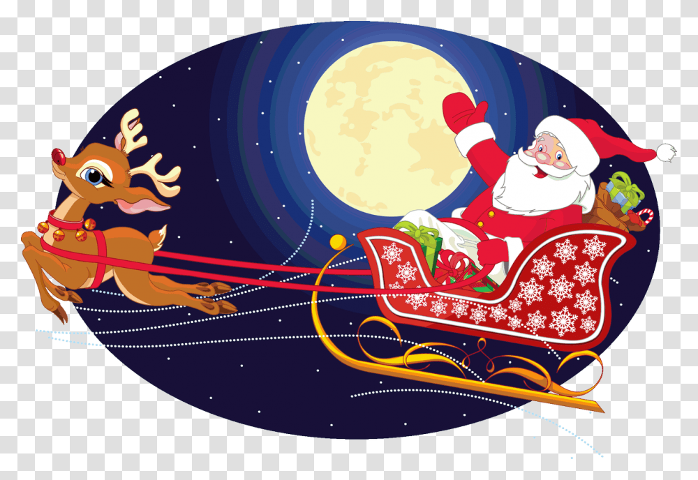 Detail Santa And Sleigh Clipart Nomer 52