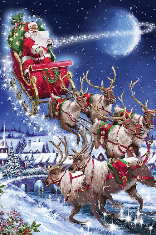 Detail Santa And Sleigh Pictures Nomer 44