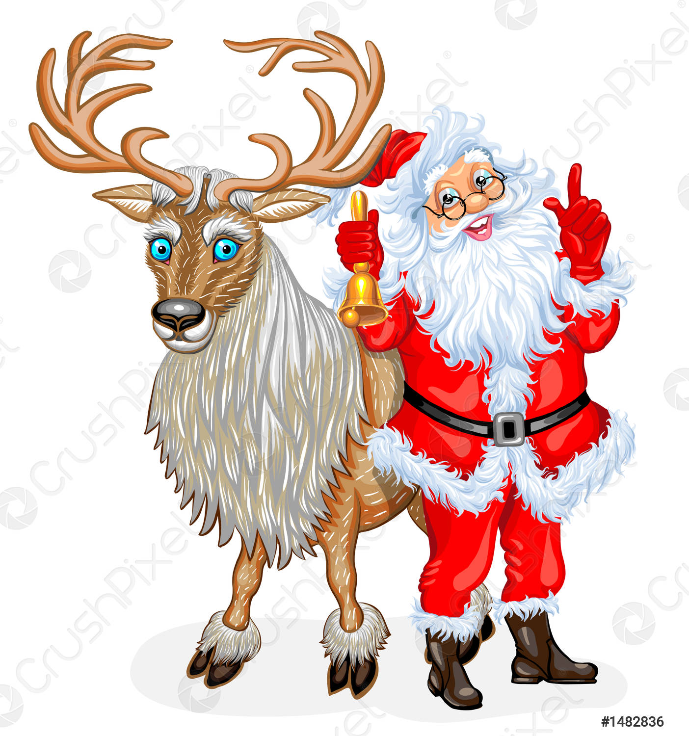 Detail Santa Claus And Reindeer Images Nomer 14