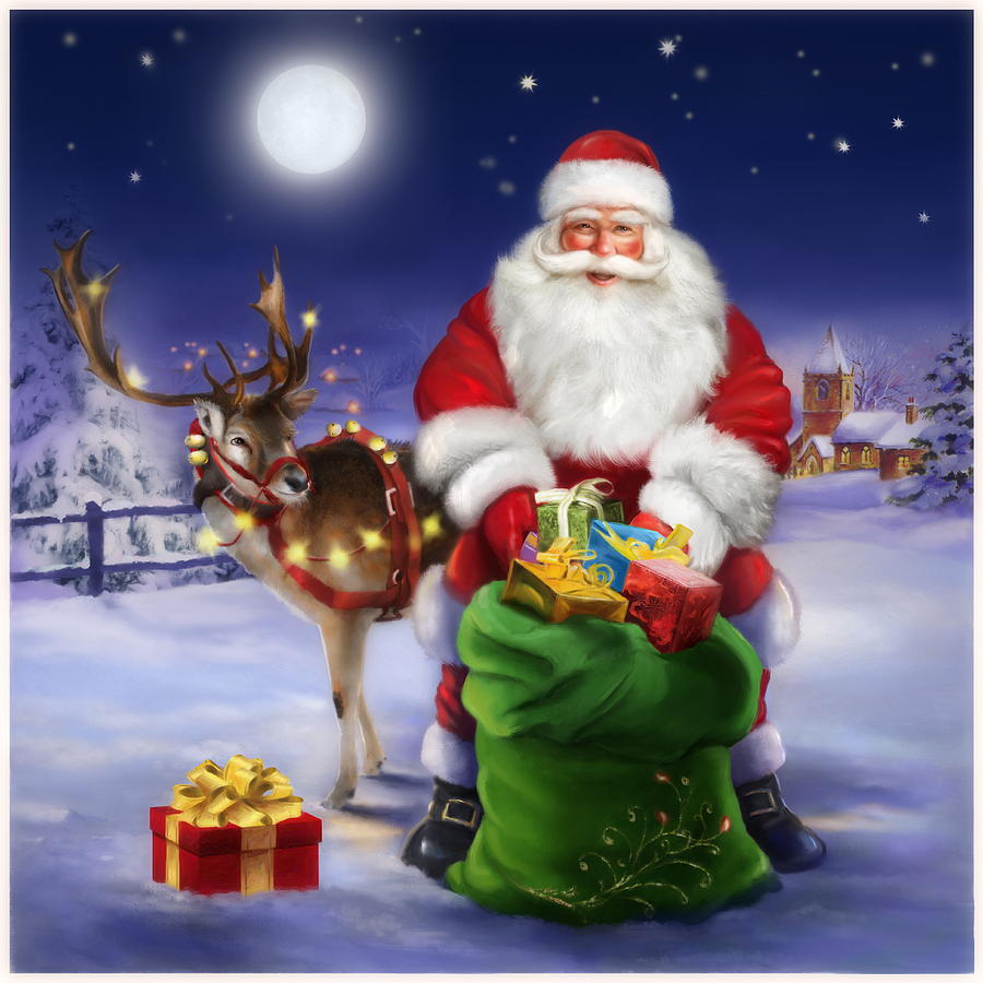 Detail Santa Claus And Reindeer Images Nomer 18