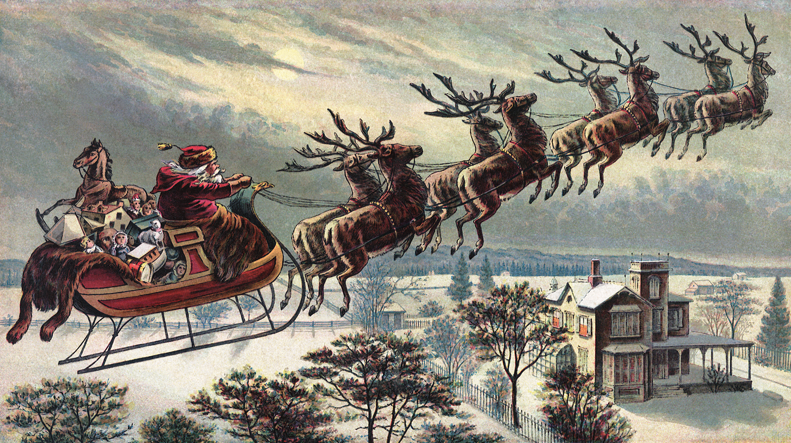 Detail Santa Claus And Reindeer Images Nomer 20