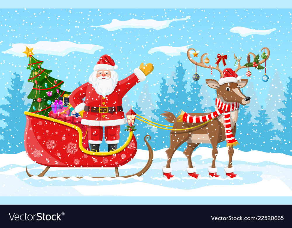Detail Santa Claus And Reindeer Images Nomer 3