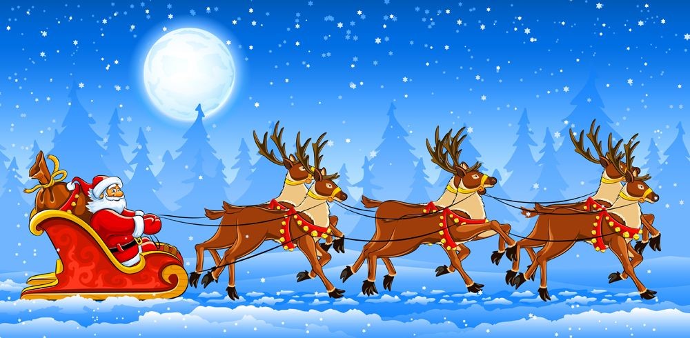 Detail Santa Claus And Reindeer Images Nomer 26