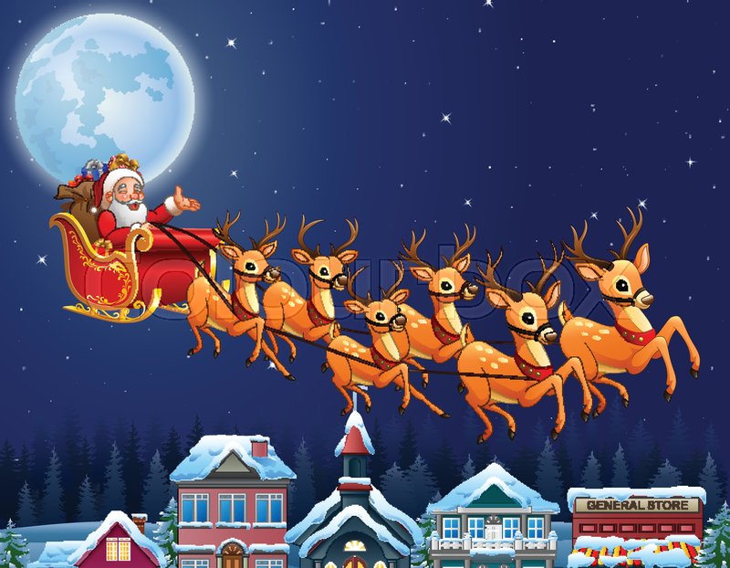 Detail Santa Claus And Reindeer Images Nomer 28