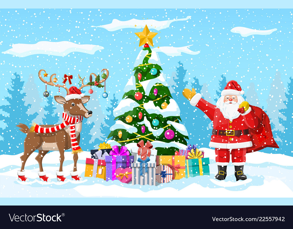 Detail Santa Claus And Reindeer Images Nomer 6