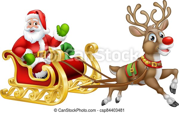 Detail Santa Claus And Reindeer Images Nomer 9