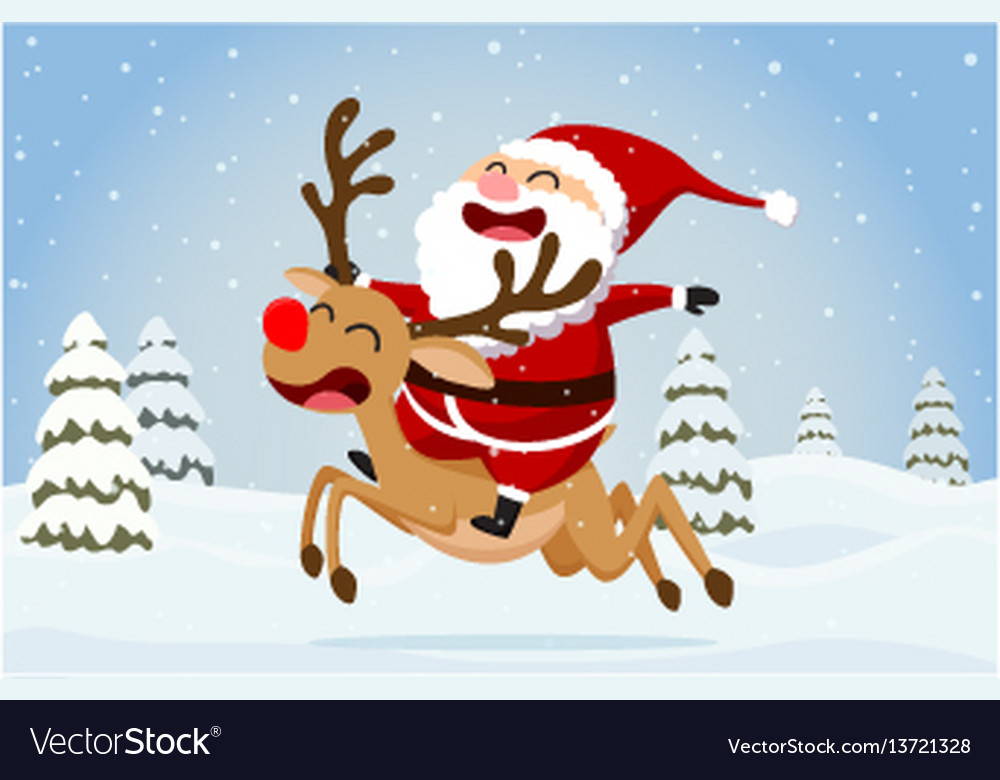 Detail Santa Claus Reindeer Picture Nomer 39