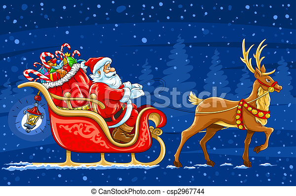 Detail Santa Claus Reindeer Picture Nomer 7