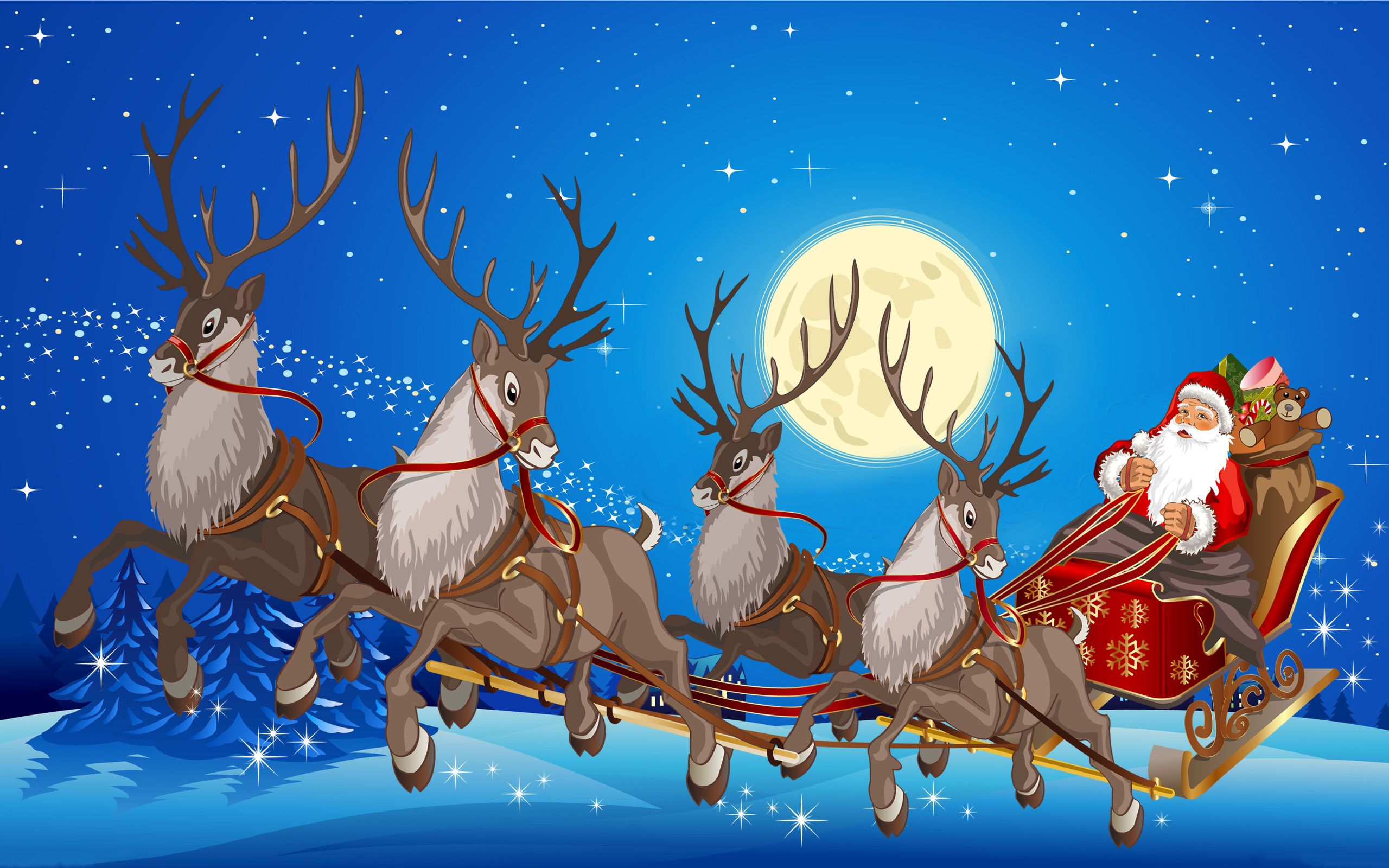 Detail Santa Claus Reindeer Pictures Nomer 13