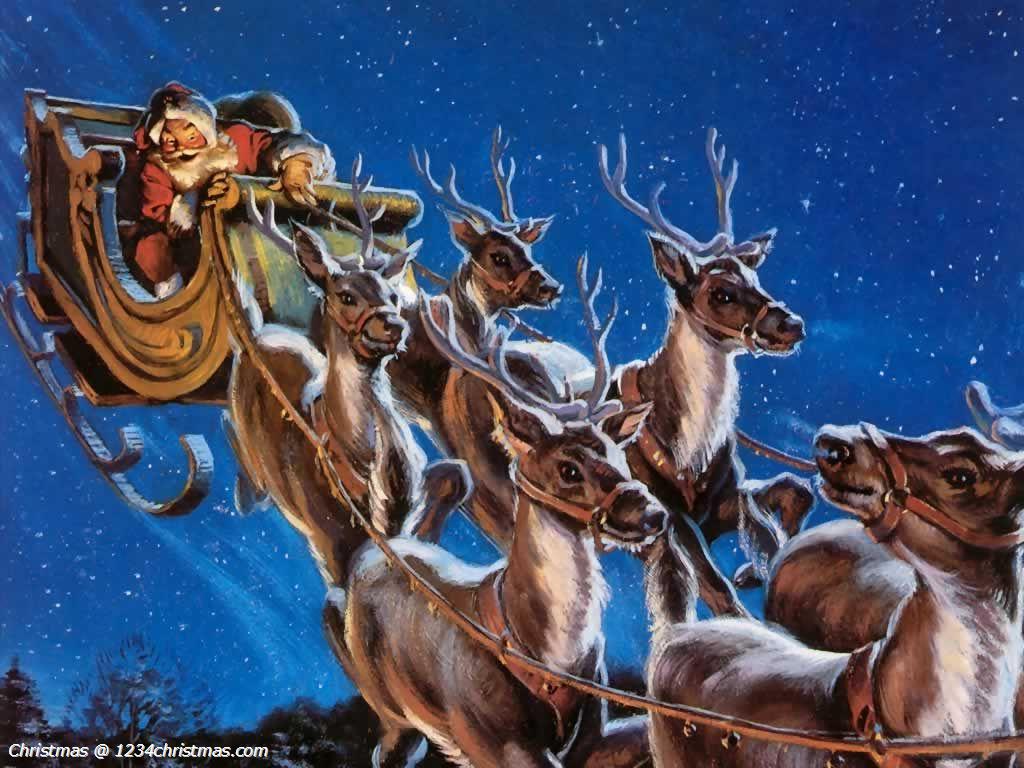 Detail Santa Claus Reindeer Pictures Nomer 55