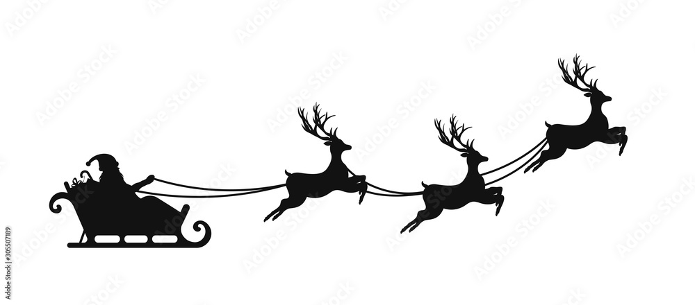 Detail Santa Claus Sleigh Silhouette Nomer 23