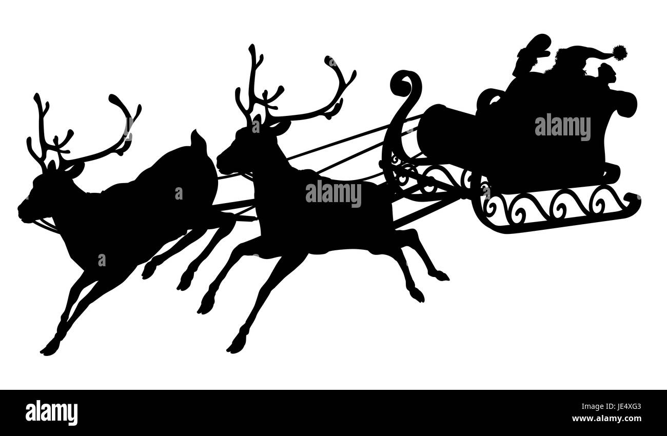 Detail Santa Claus Sleigh Silhouette Nomer 25