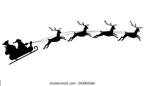 Detail Santa Claus Sleigh Silhouette Nomer 4