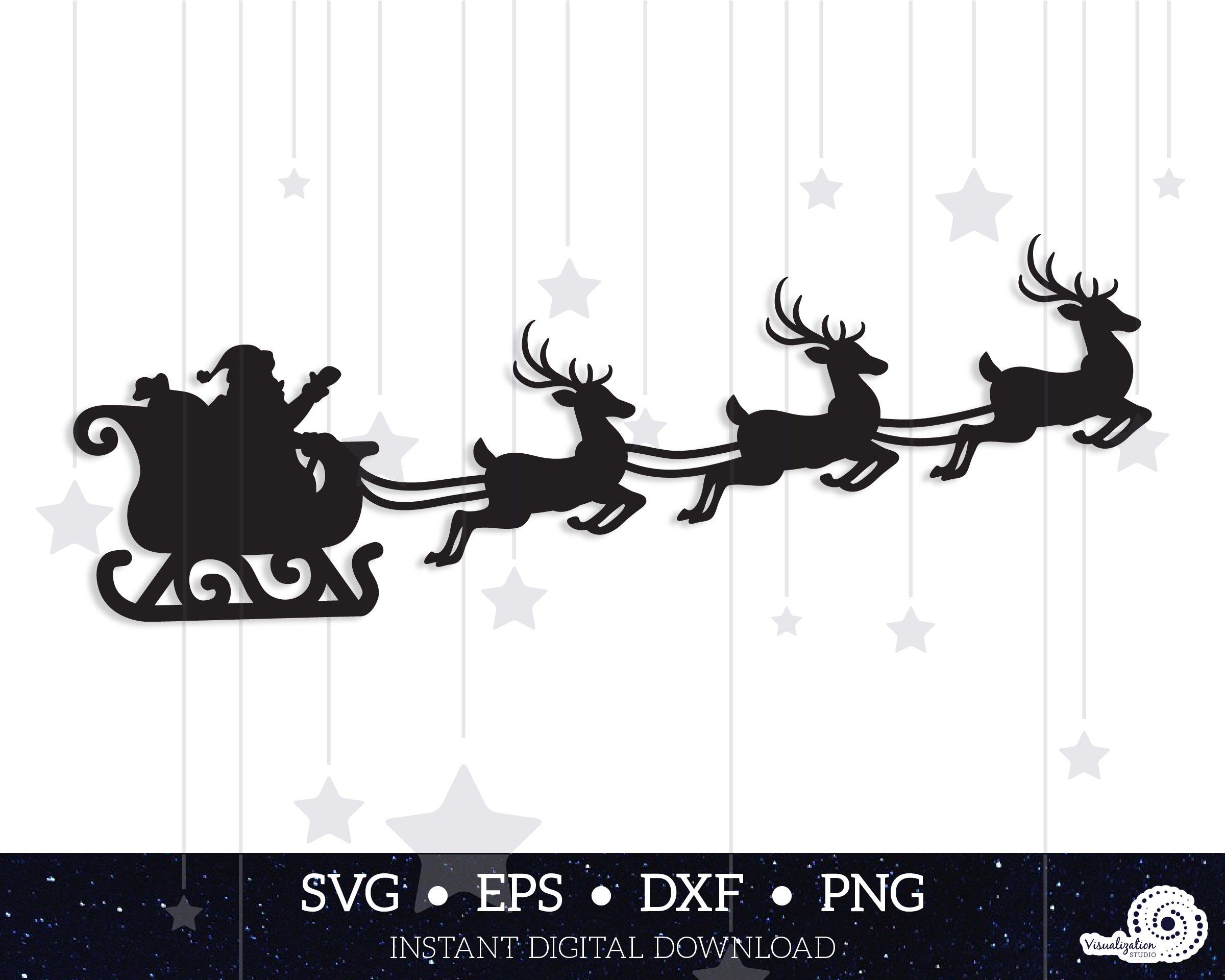 Detail Santa Claus Sleigh Silhouette Nomer 30