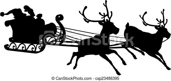 Detail Santa Claus Sleigh Silhouette Nomer 32