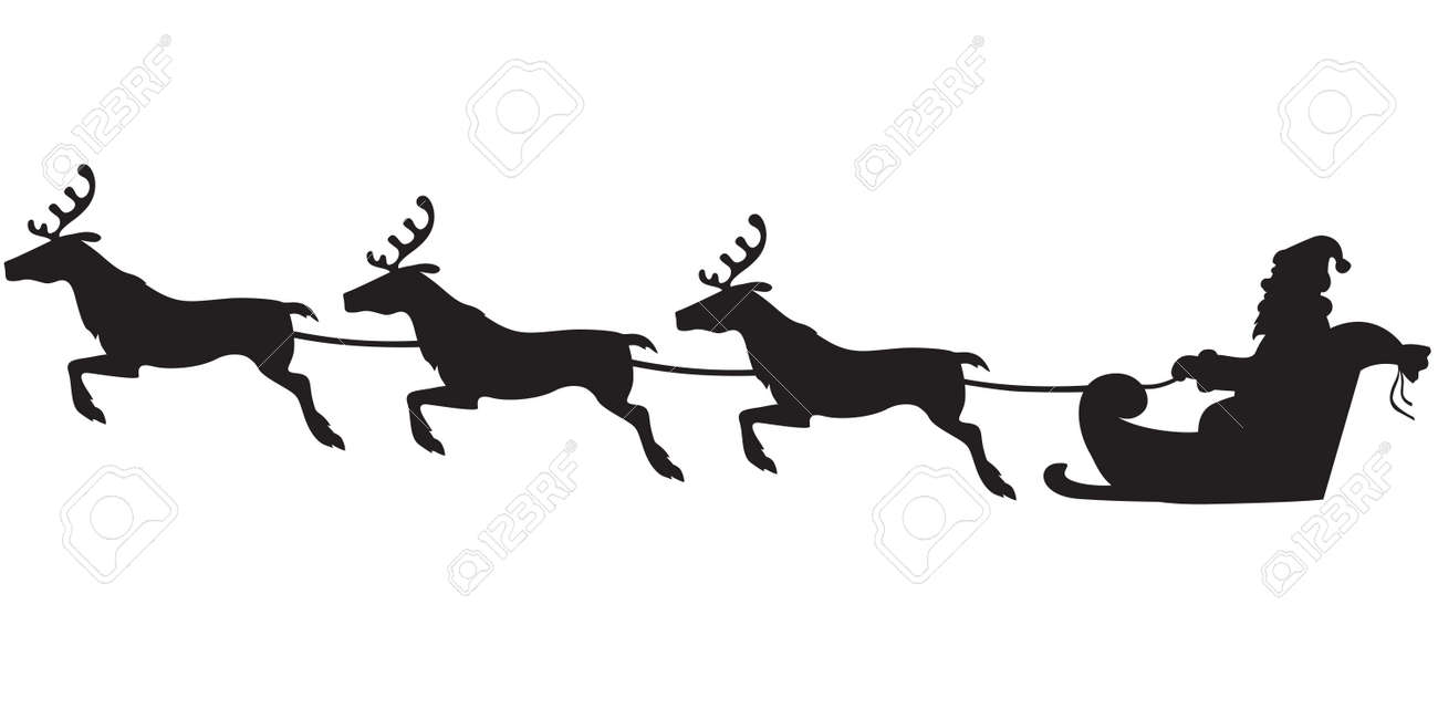 Detail Santa Claus Sleigh Silhouette Nomer 39