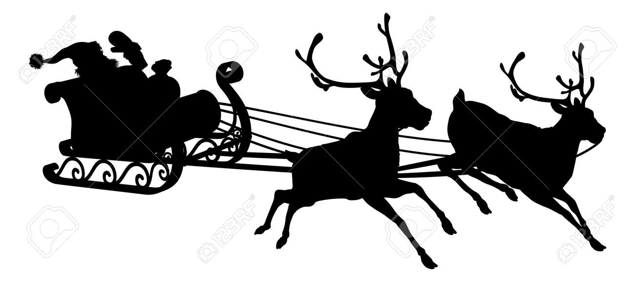 Detail Santa Claus Sleigh Silhouette Nomer 40