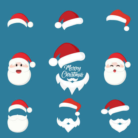 Detail Santa Hat And Beard Clipart Nomer 11