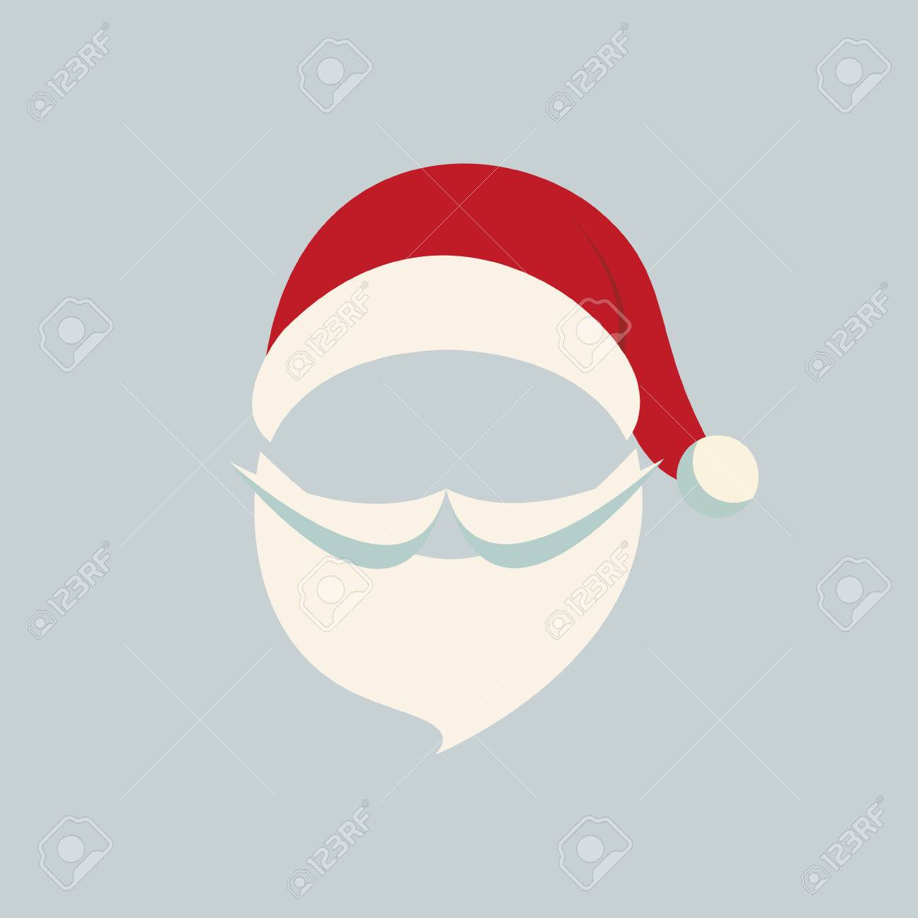 Detail Santa Hat And Beard Clipart Nomer 12